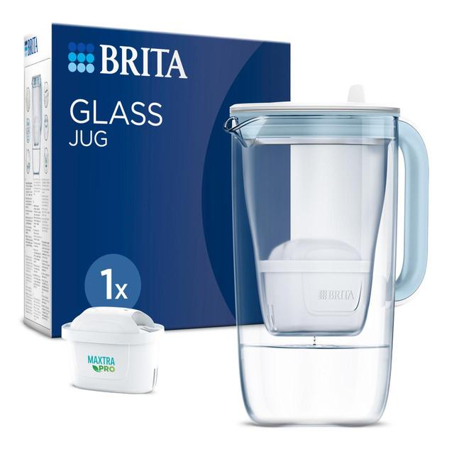 BRITA Glass Water Filter Jug Light Blue (2.5L) GOODS M&S   