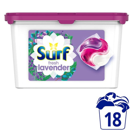 Surf Fresh Lavender 3 in 1 Washing Liquid Capsules 18 Wash   18 per pack