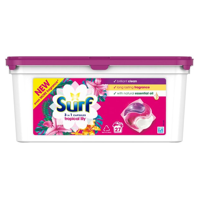 Surf Tropical Lily  3 in 1 Washing Liquid Capsules 27 Washes   27 per pack GOODS M&S   