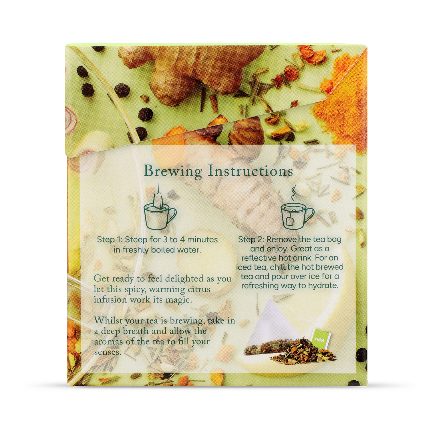Organic Turmeric Ginger Lemon Herbal Tea 15 Tea Bags