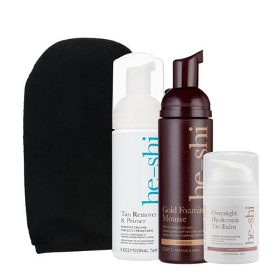 Superdrug He-Shi Get Glowing Tanning Edit Sunless Tanning Kit- Buy online at McGrocer