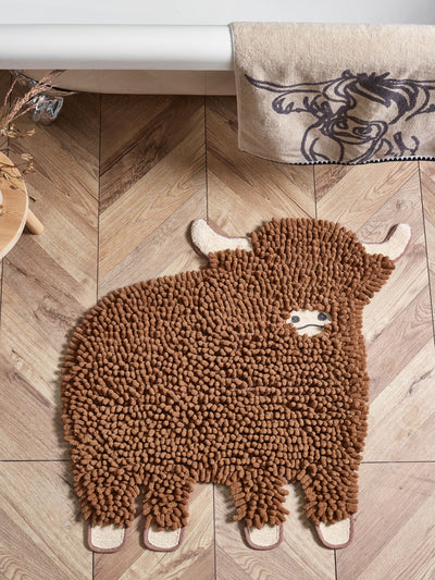 Next Brown Hamish Plush Bobble Shaped Bath Mat 70cm x 66cm- Buy online at McGrocer