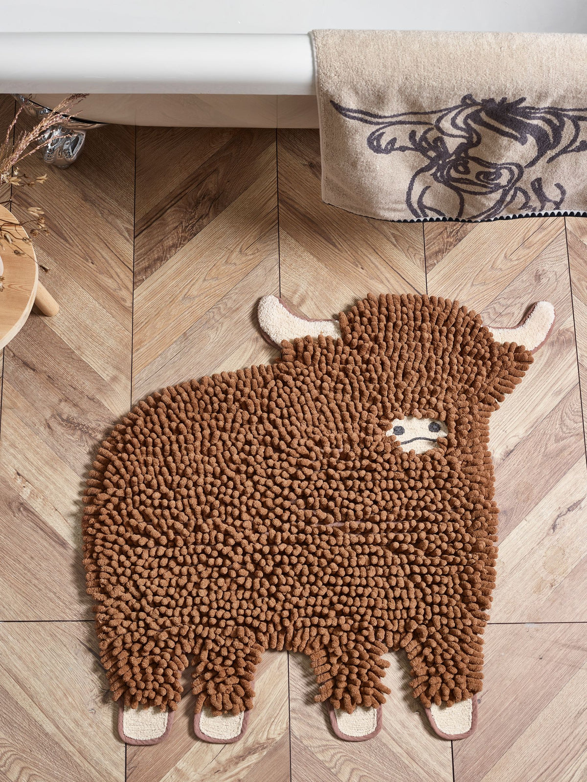 Hamish plush bobble shaped bath mat 70x66cm (British brand)