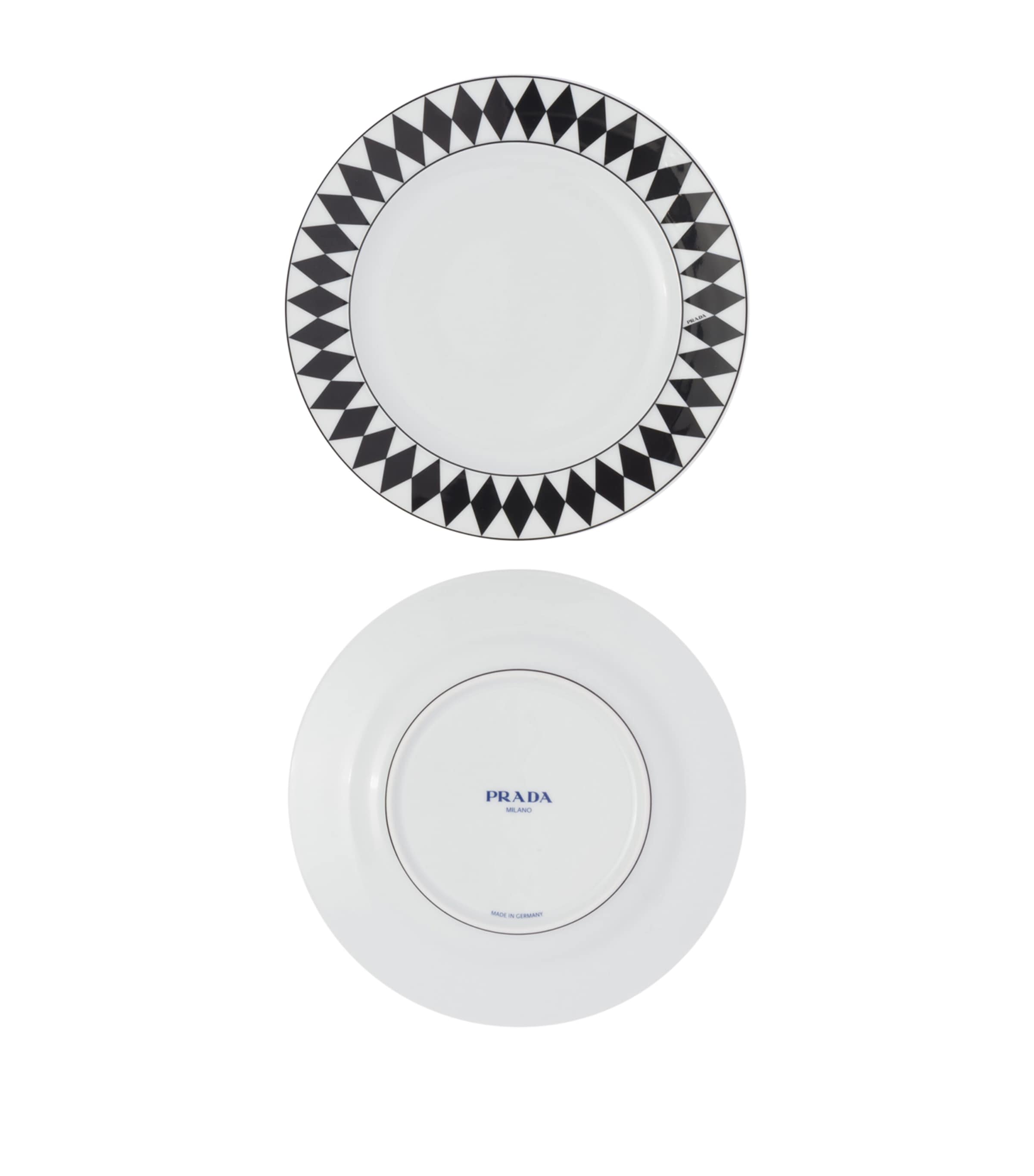 Prada porcelain chequerboard dessert plates set 22cm, imported from the UK