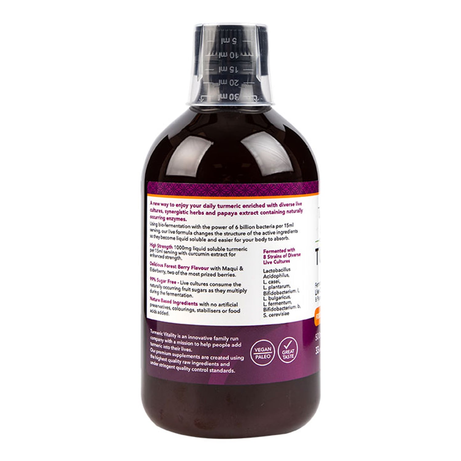 Bio fermented turmeric shot Forest Berry 500ml (British brand)