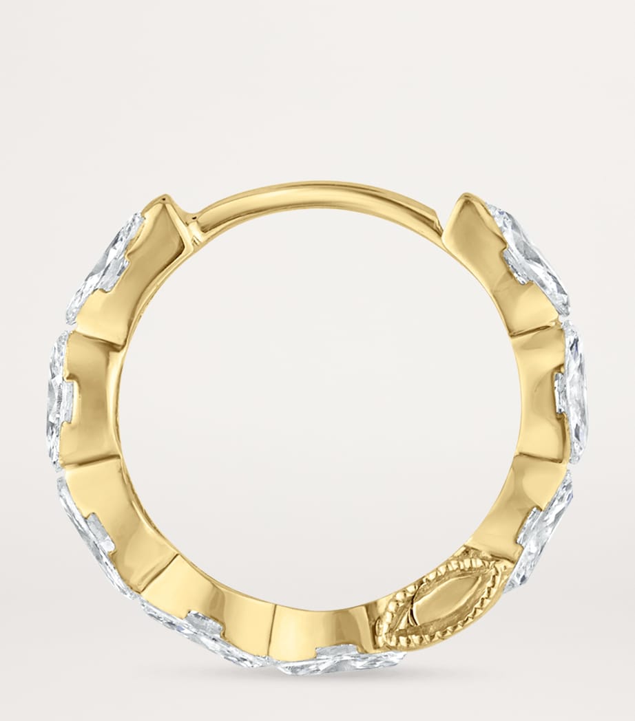 Maria Tash invisible set diamond hoop earring 9.5mm, imported from the UK