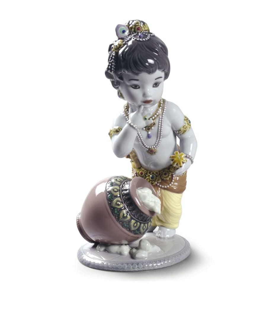Lladró Krishna Butterthief figurine 21cm, imported from the UK