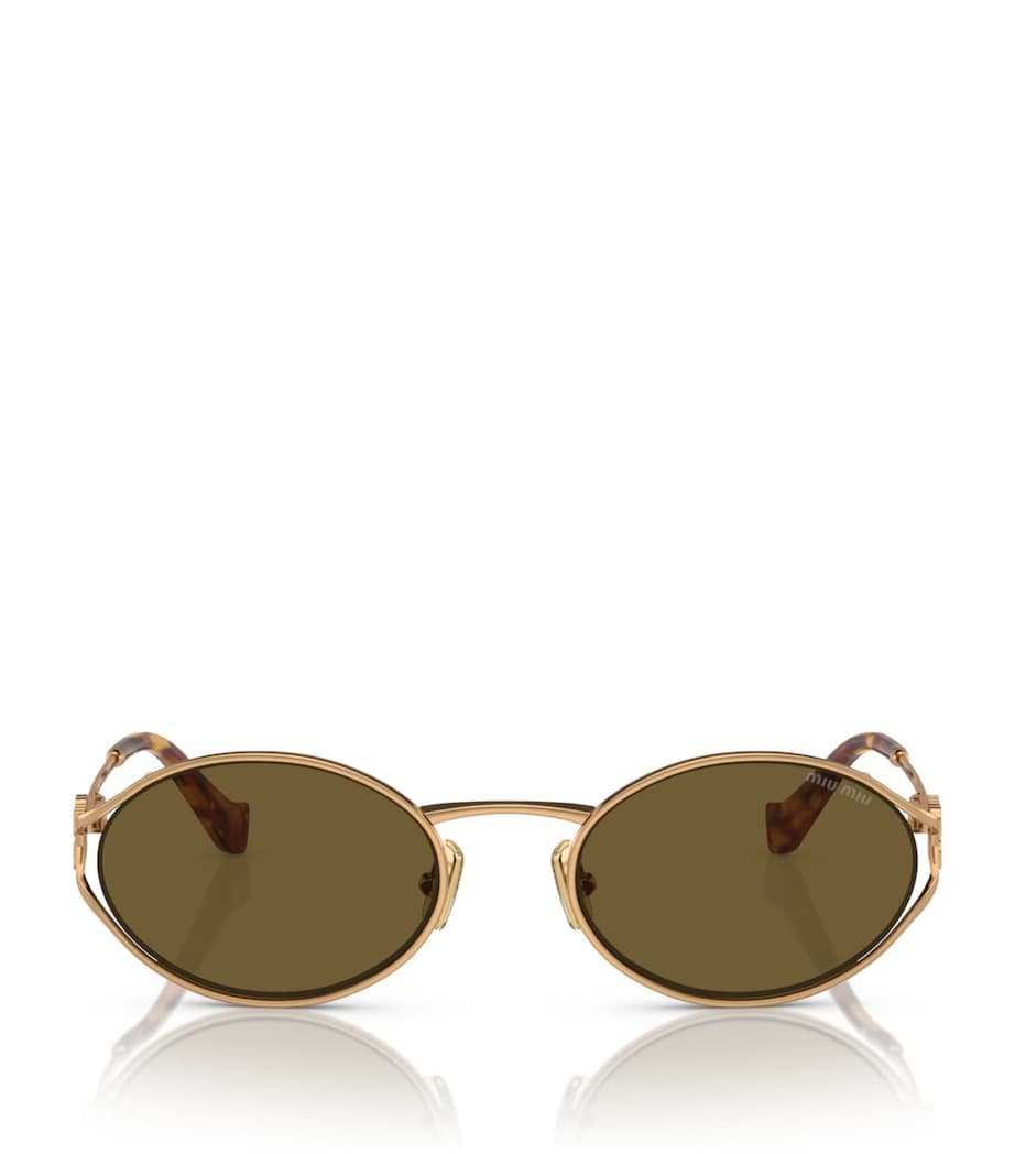 Miu Miu designer metal oval sunglasses - British product