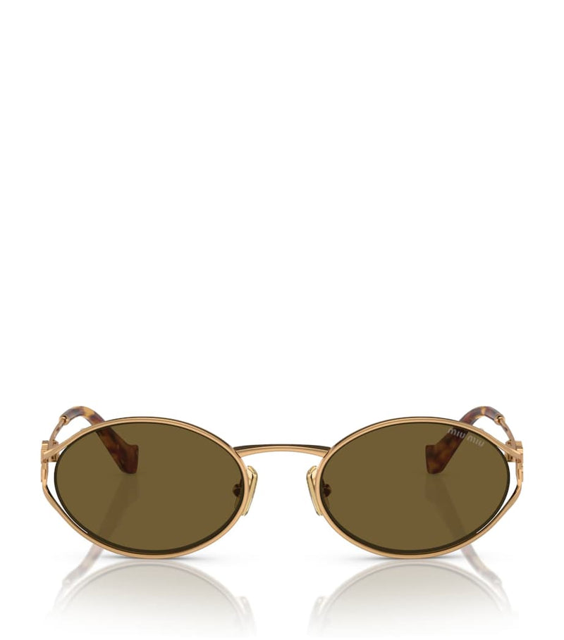Miu Miu designer metal oval sunglasses - British product