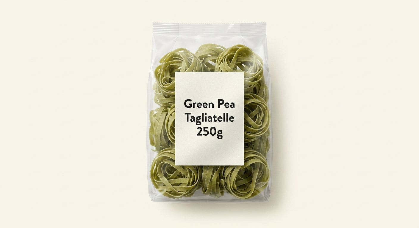Holland & Barrett green pea tagliatelle 250g, UK version