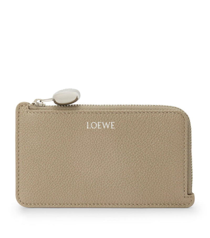 LOEWE Pebble card holder with silver-tone coin fastening, UK version