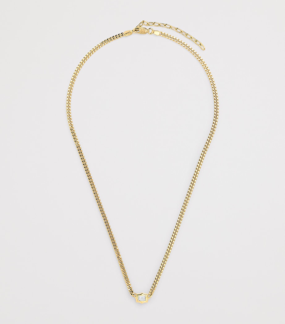 Jade Trau Vanguard curb necklace yellow gold diamond, imported from the UK