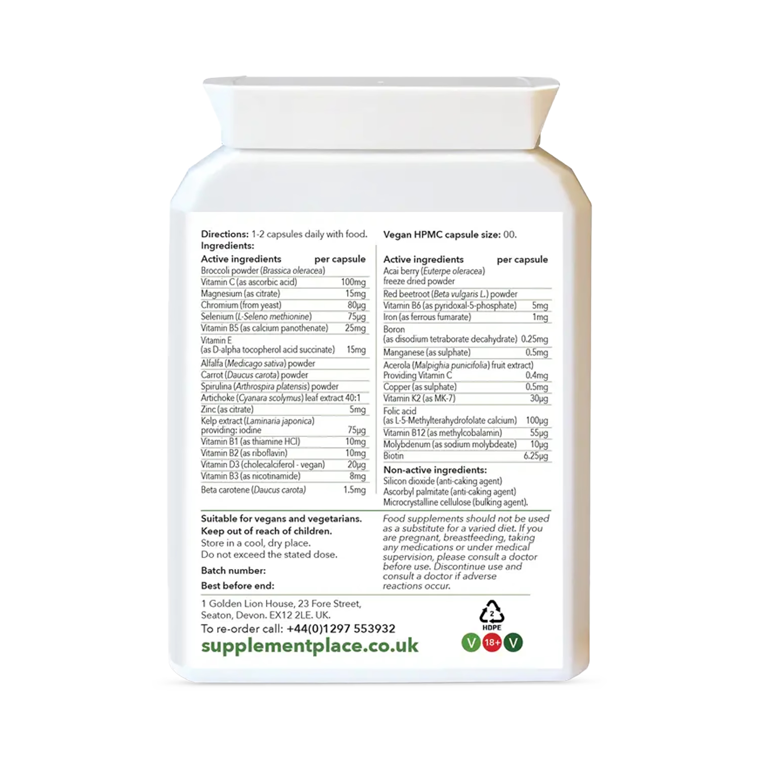Supplement Place wholefood multivitamins minerals 60 capsules, UK version
