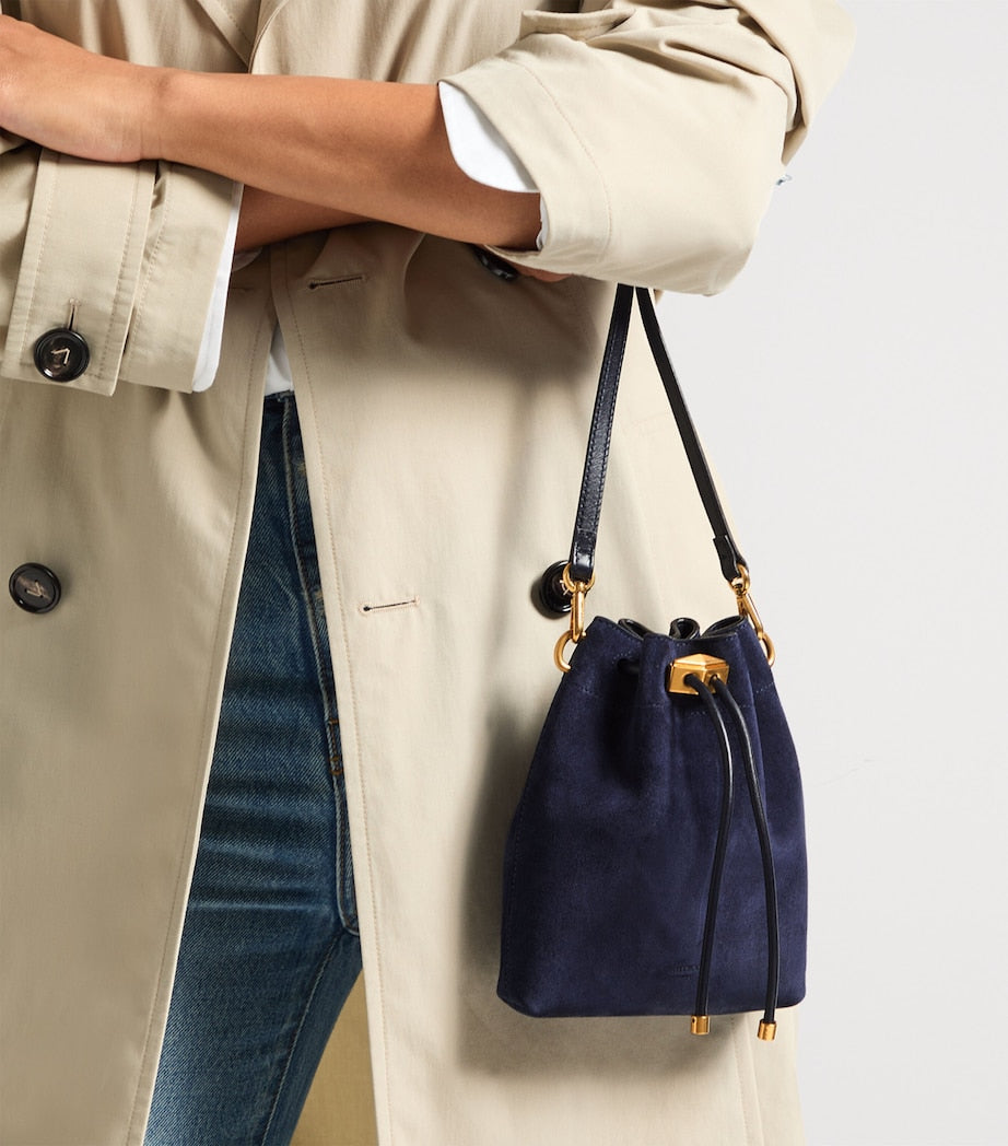 Jimmy Choo Suede Cinch Mini bucket bag, UK version