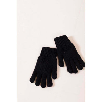 Superdrug SVNX Touch Screen Cable Knit Gloves - Black, One Size- Buy online at McGrocer
