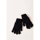 SVNX touch screen cable knit gloves in black (British brand)