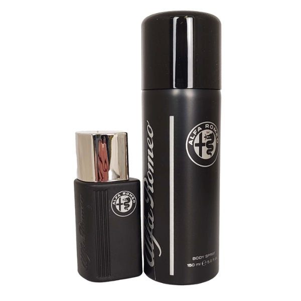 Alfa Romeo Black for Men EDT 15ml and Body Spray 150ml (British brand)
