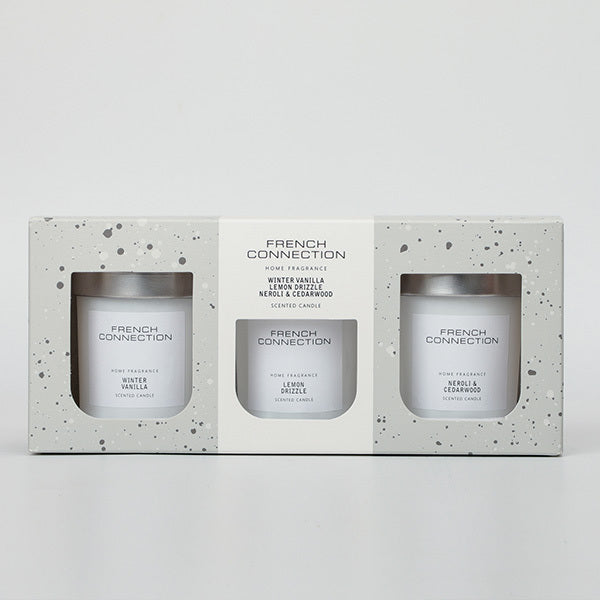 French Connection candle trio giftset 3x64g - British product