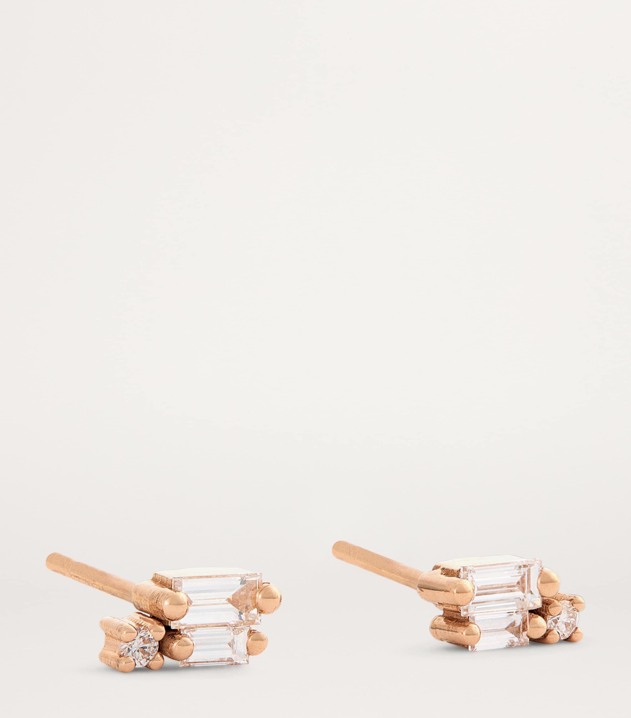 Suzanne Kalan rose gold diamond earrings, imported from the UK