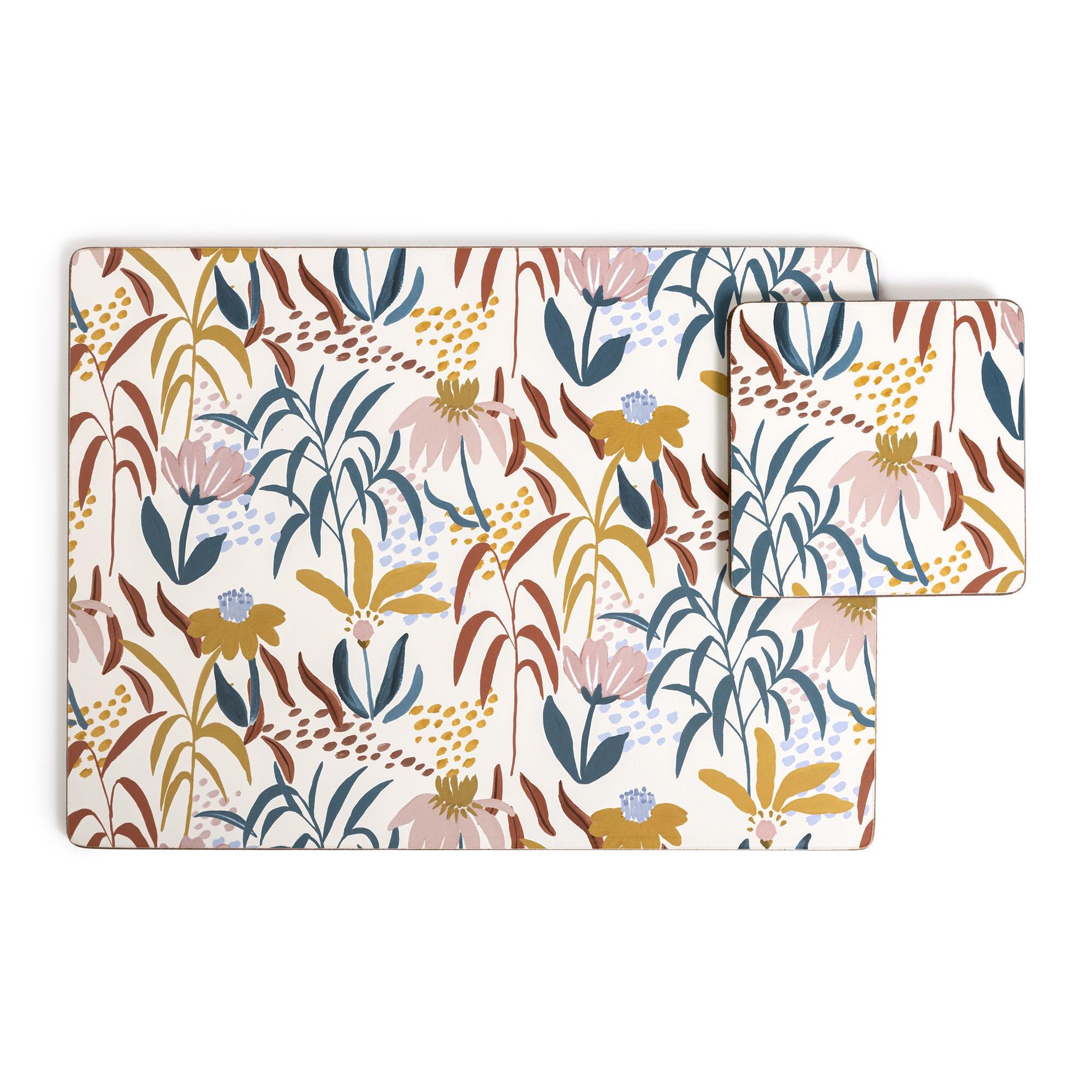 Habitat Floral Ripple Corkback Placemats 4pk GOODS Sainsburys   