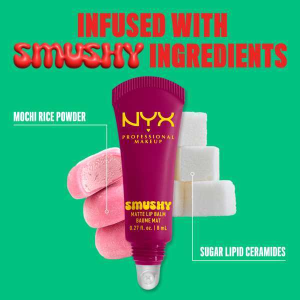 NYX Smushy Matte Lip Balm Silly Sippin, imported from the UK