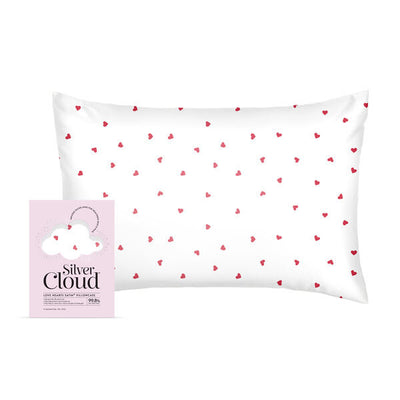 Superdrug Silver Cloud Silver Ion Infused Satin Pillowcase Heart Print 50x75 cm- Buy online at McGrocer