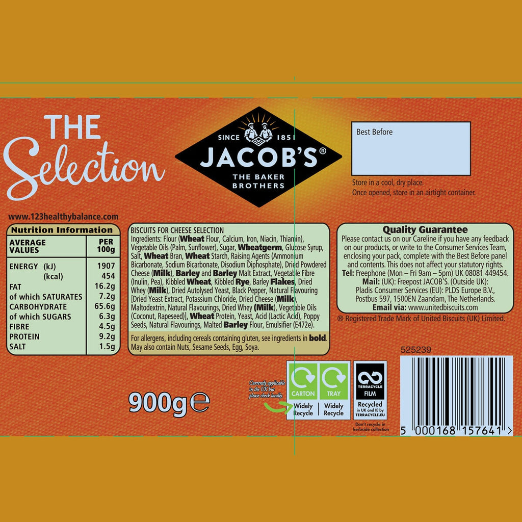 Jacob's Biscuits for Cheese Selection, 900g