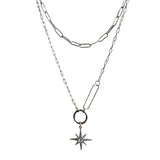 Luxe Tones double layer starburst pendant necklace (British brand)