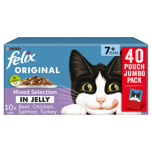 Felix Senior Mixed Selection in Jelly Cat Food Cat Food & Accessories ASDA   