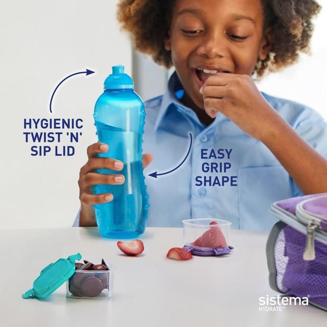 Sistema Hydrate Twist 'n' Sip Water Bottle Pink 620ml