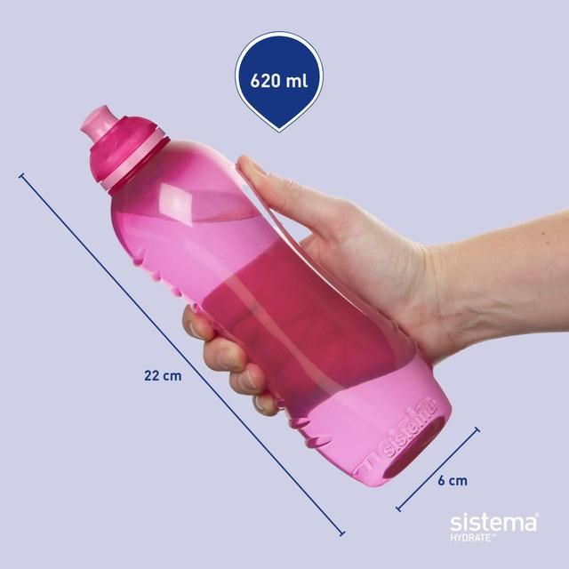 Sistema Hydrate Twist 'n' Sip Water Bottle Pink 620ml GOODS M&S   