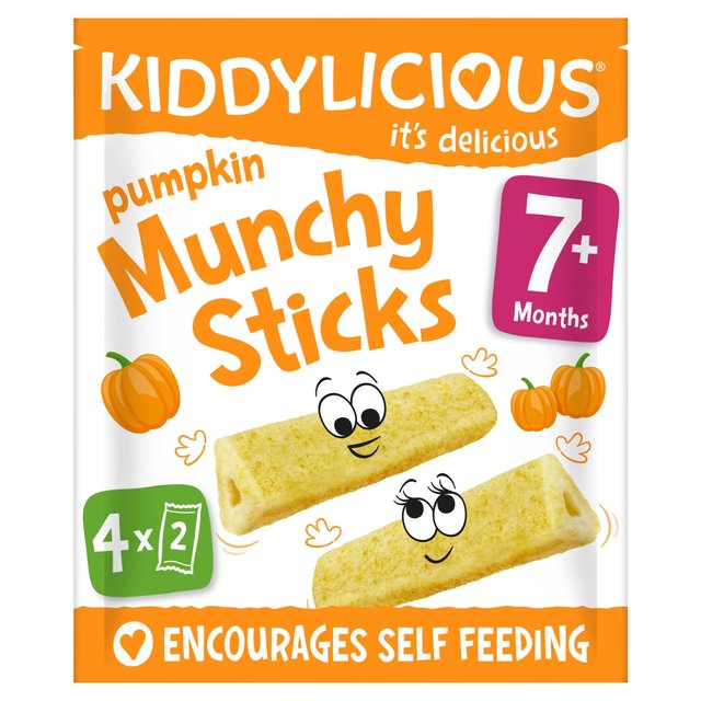 Kiddylicious Pumpkin Munchy Sticks Baby Snacks Multi   4 x 4g GOODS M&S   