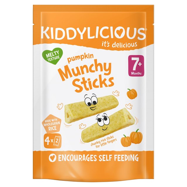 Kiddylicious Pumpkin Munchy Sticks Baby Snacks Multi   4 x 4g GOODS M&S   