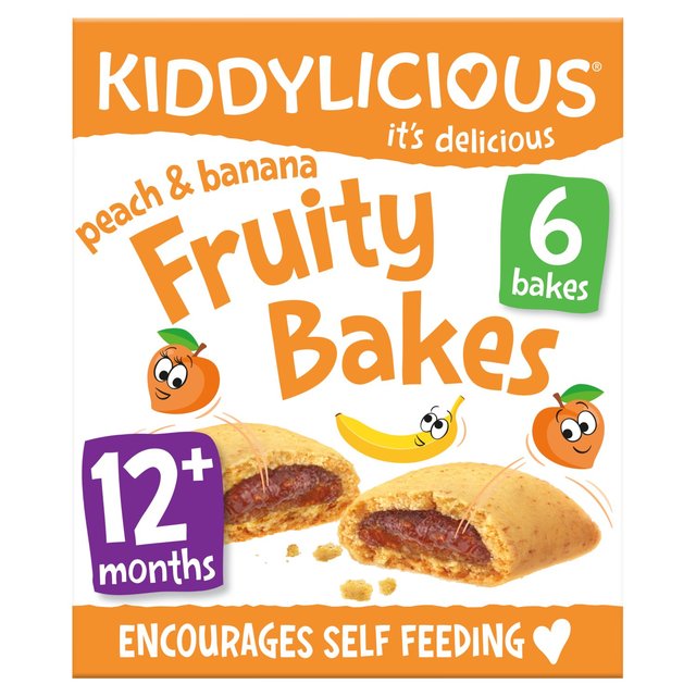 Kiddylicious Peach & Banana Fruity Bakes Baby Snacks Multi   6 x 22g