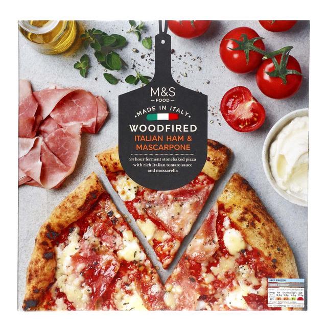 M&S Stonebaked Woodfired Ham & Mascarpone Pizza Frozen   390g GOODS M&S   