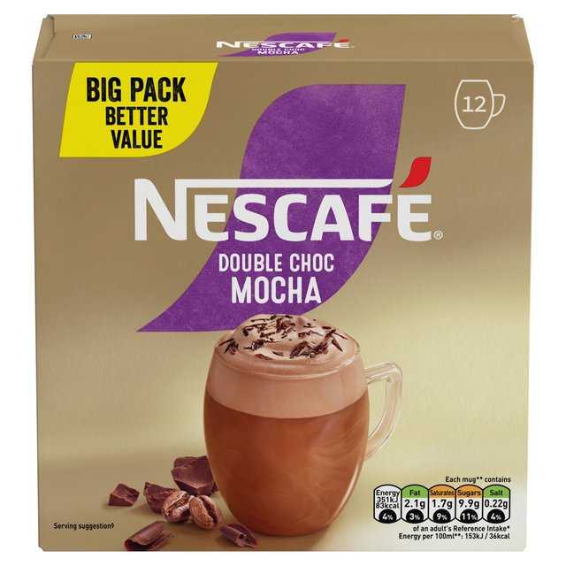 Nescafe Gold Double Choc Mocha Instant Coffee Sachets   12 per pack GOODS M&S   