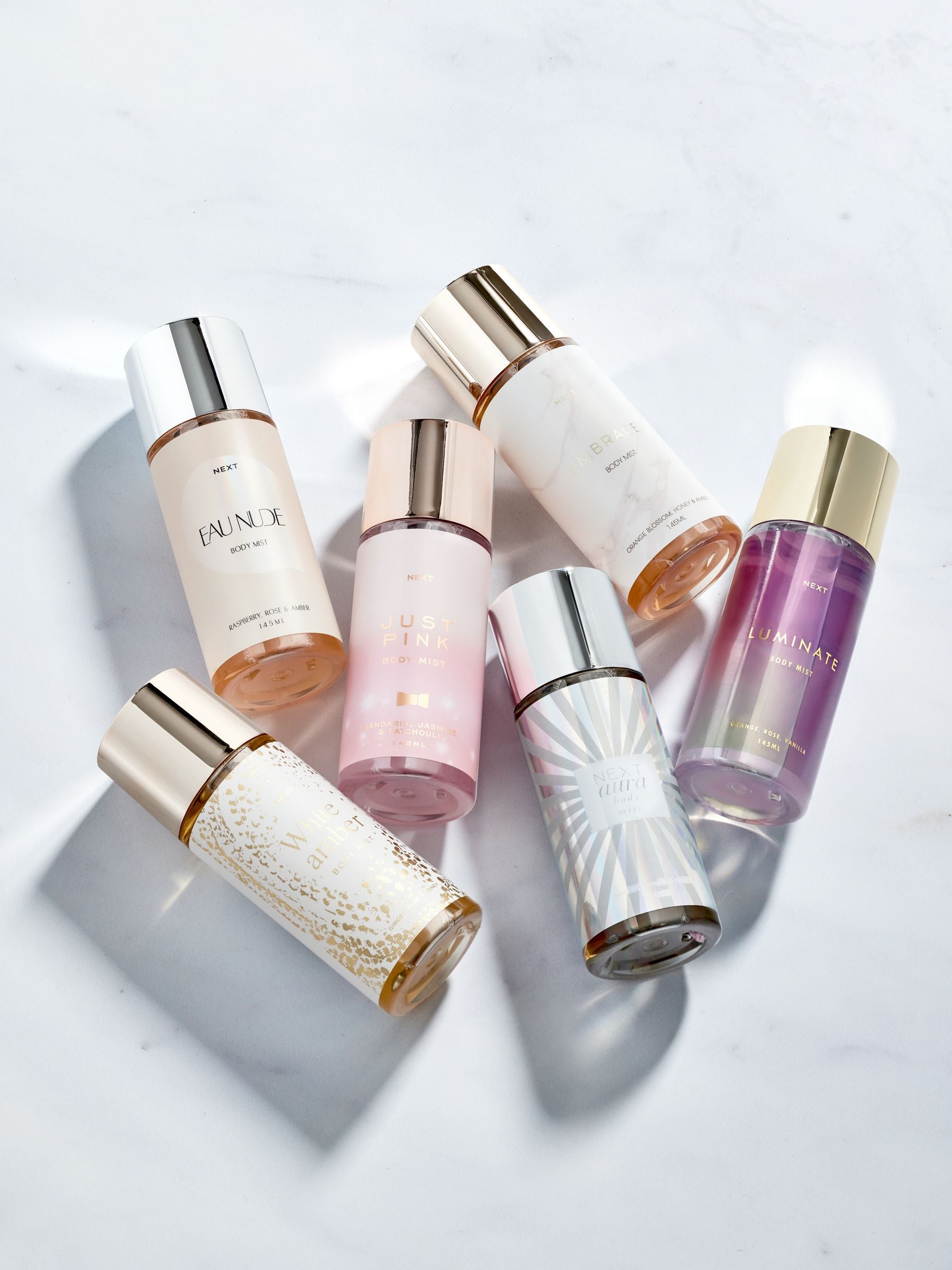 Ultimate Body Mist Collection set of 6 145ml (British brand)