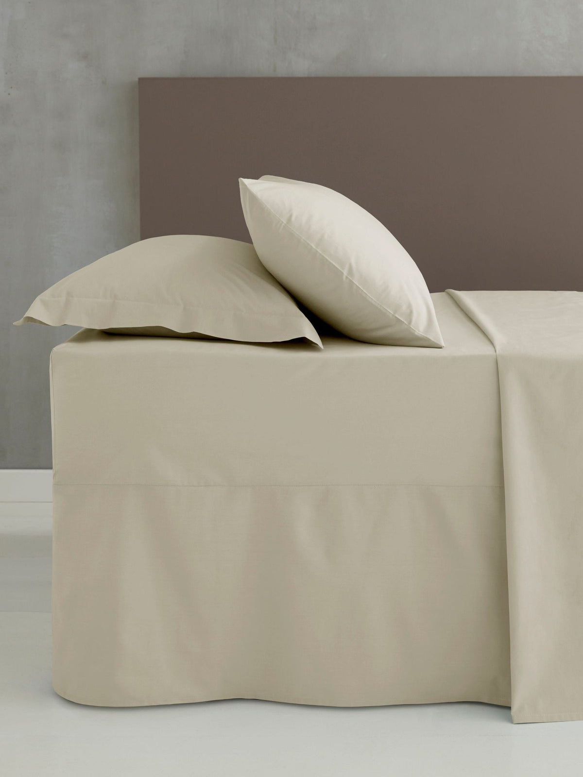 Catherine Lansfield cream percale valance bed sheet - British product
