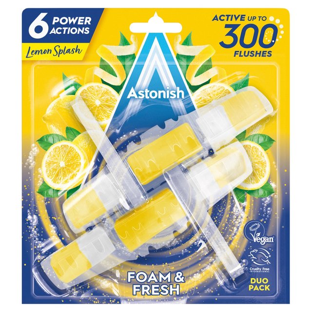 Astonish Foam & Fresh Toilet Rim Block Lemon   2 x 40g