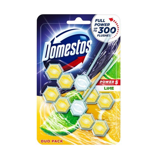 Domestos Power 5 Lime Toilet Rim Block Duo Pack   2 per pack GOODS M&S   