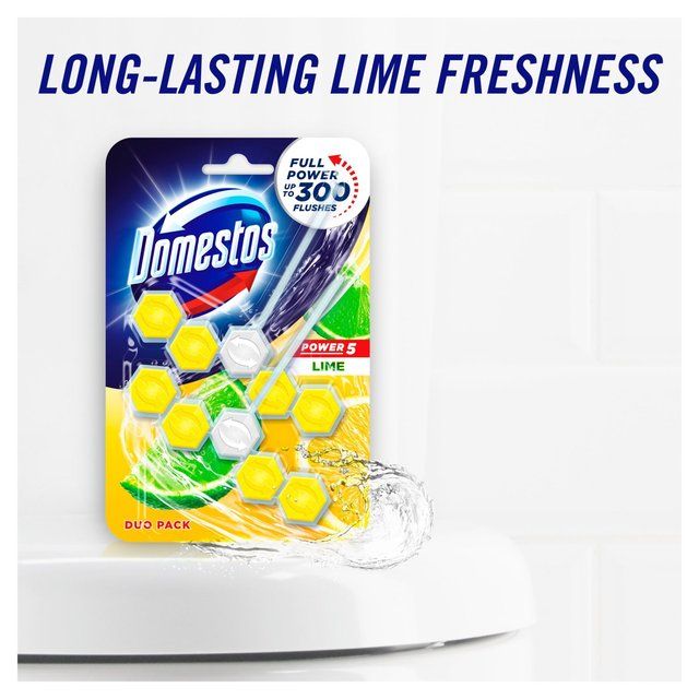 Domestos Power 5 Lime Toilet Rim Block Duo Pack   2 per pack GOODS M&S   