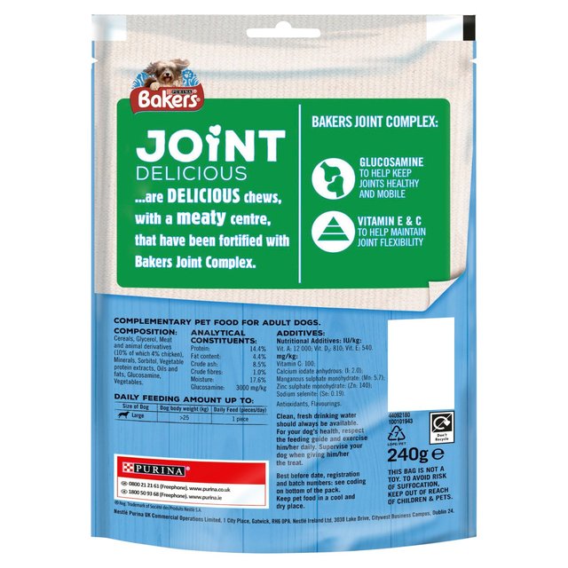 Bakers Joint Delicious Large Chicken Dog Chews   240g