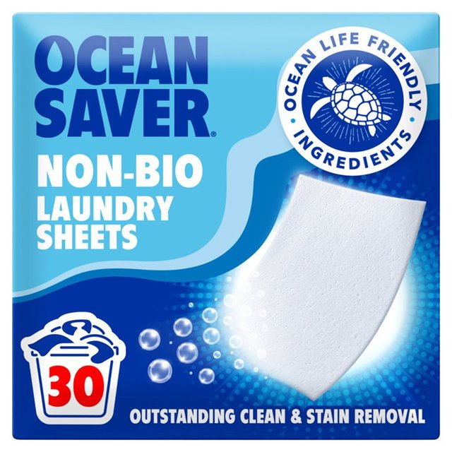 OceanSaver Eco Laundry Detergent Sheets Non Bio 30 Washes   30 per pack GOODS M&S   