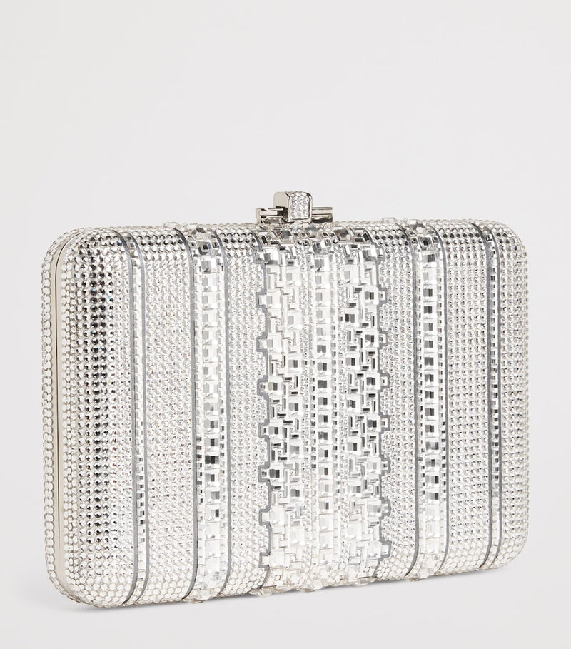 Judith Leiber Crystal Lattice Slim Slide clutch bag, UK version