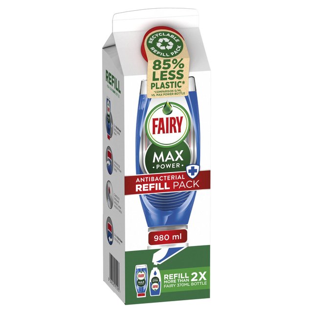 Fairy Max Power Antibac Eucalyptus Washing Up Liquid   980ml GOODS M&S   