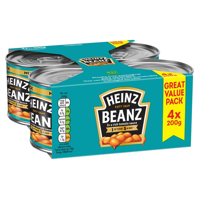 Heinz Baked Beans in Tomato Sauce   4 x 200g GOODS M&S   