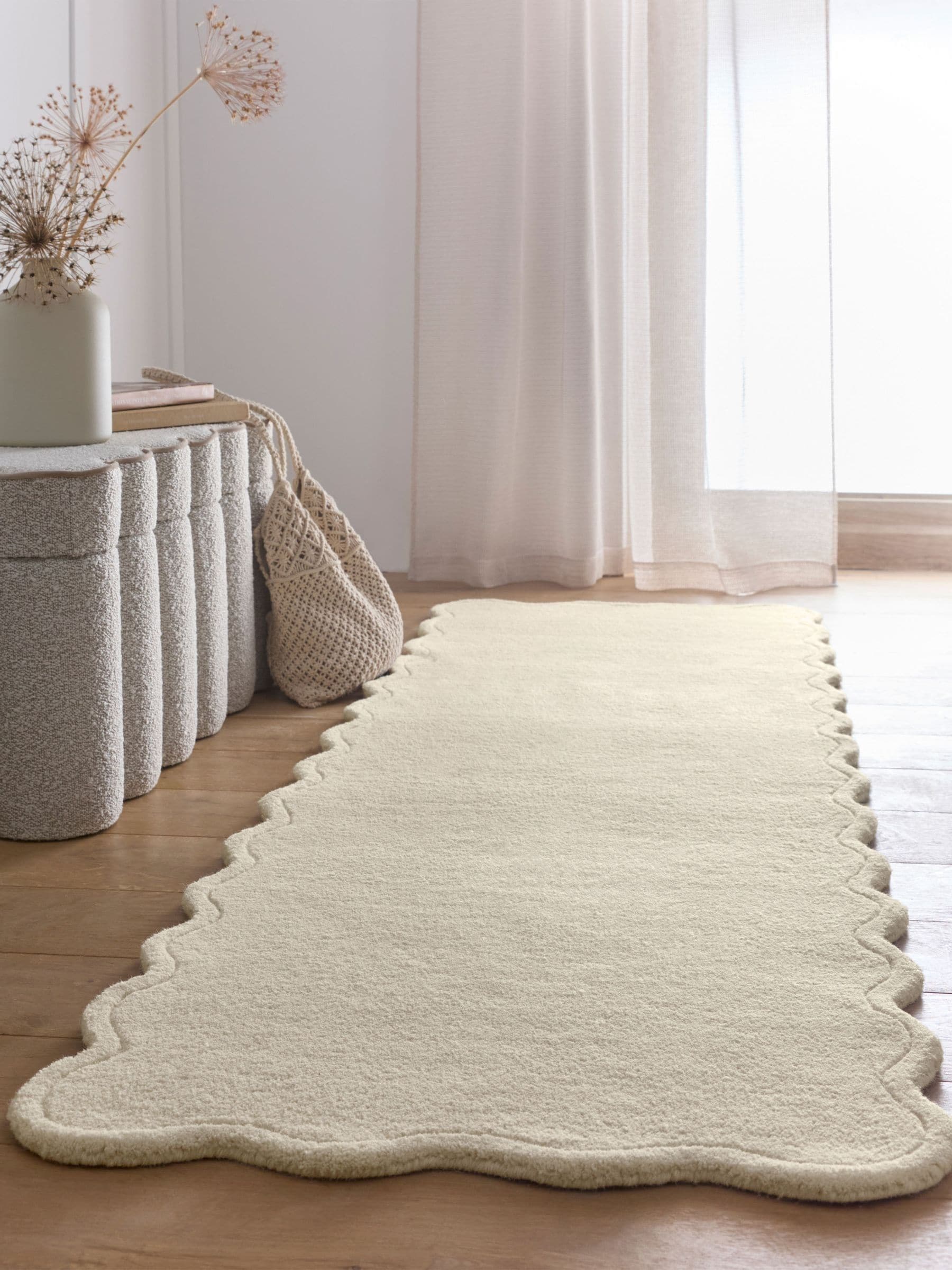 Origin Rugs Cream Scalloped Elsie Runner