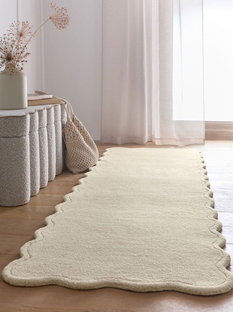 Origin Rugs Cream Scalloped Elsie Runner