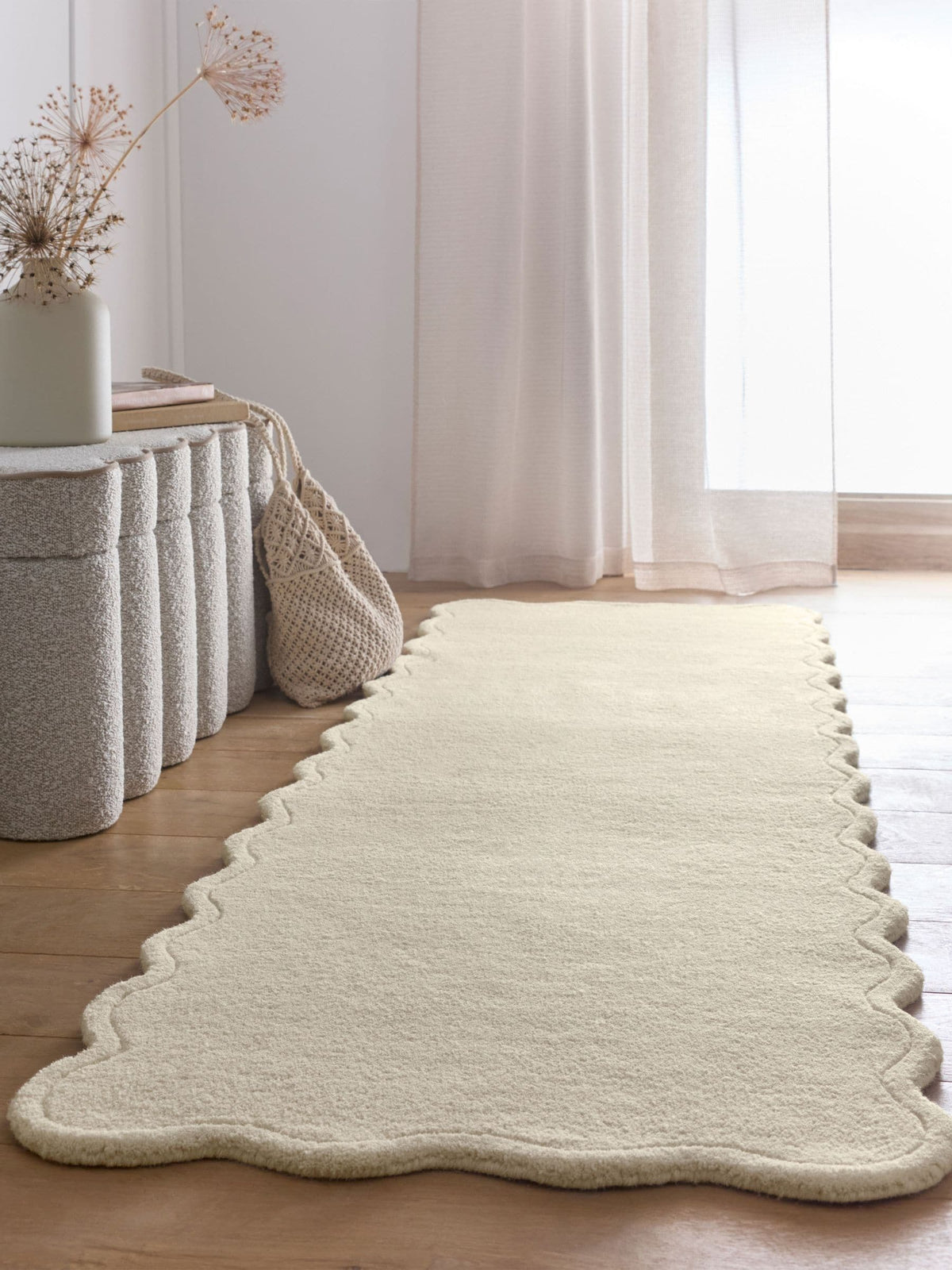Origin Rugs Cream Scalloped Elsie Runner