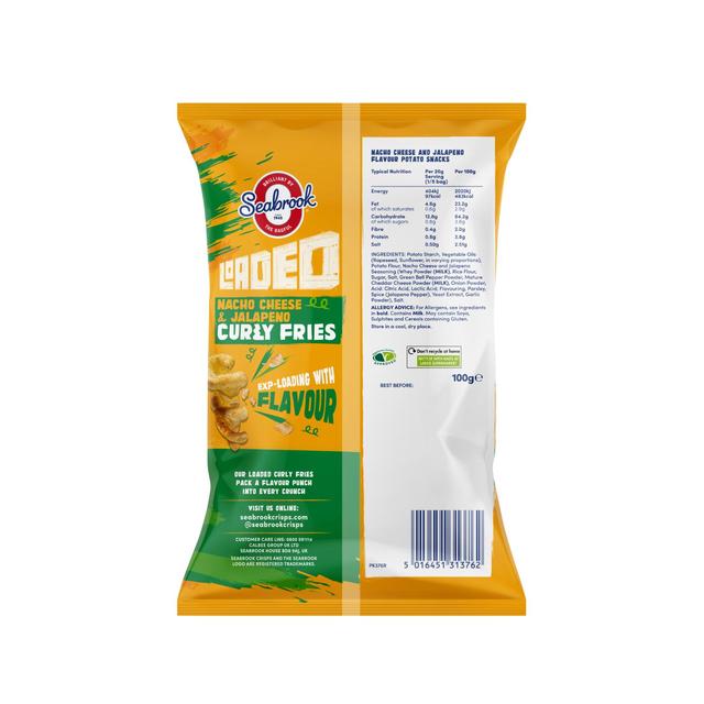 Seabrook Loaded Curly Fries Nacho Cheese & Jalapeno   100g